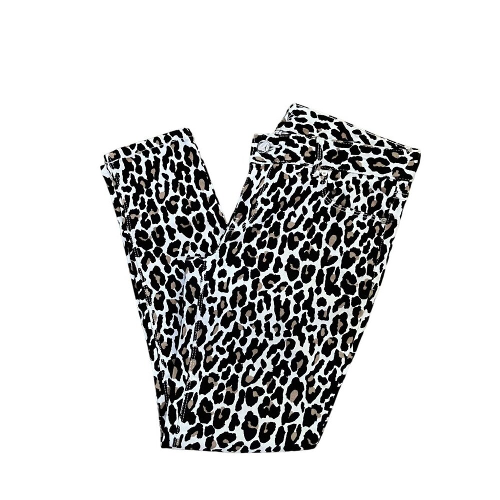 Cashe Leopard Print Skinny Pants Size 4 Women's